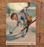 Meneer Egel hangt vast in de stoeltjeslift - wintersport, Verzamelen, Ansichtkaarten | Themakaarten, Verzenden, Gelopen, Kinderen