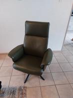 Tk zgan lederen fauteuil groen, Huis en Inrichting, Fauteuils, Ophalen, Zo goed als nieuw, 75 tot 100 cm, 50 tot 75 cm