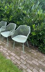 Twee gebruikte groene kuipstoelen Webbing Kwantum, Tuin en Terras, Ophalen of Verzenden, Zo goed als nieuw, Kunststof