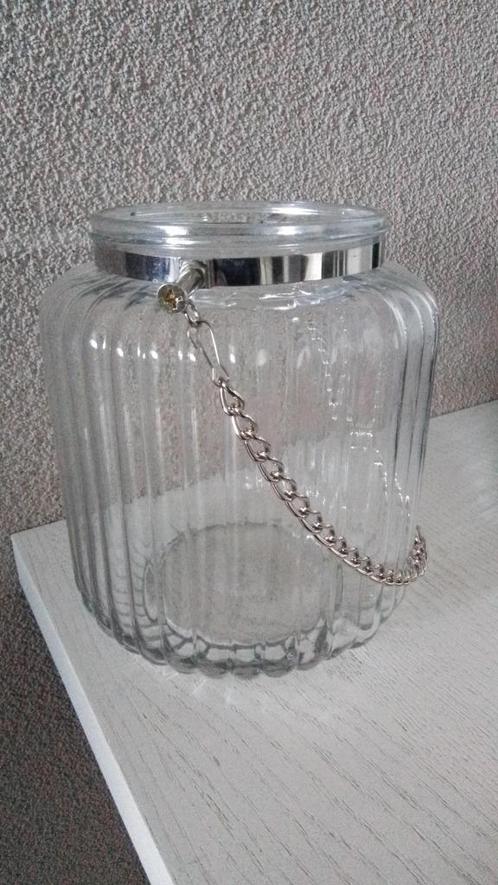 glazen bol vormige vaas met glimmende ketting, Huis en Inrichting, Woonaccessoires | Overige, Nieuw, Ophalen of Verzenden