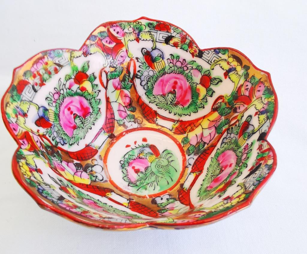 Antiek Chinees Porselein Vergulde Kom Canton Famille Rose, Antiek en Kunst, Ophalen of Verzenden