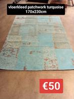 Nieuw vloerkleed patchwork turquoise 170x230cm €50, Ophalen, ., Industrieel landelijk koloniaal boheems barok brocante, 150 tot 200 cm
