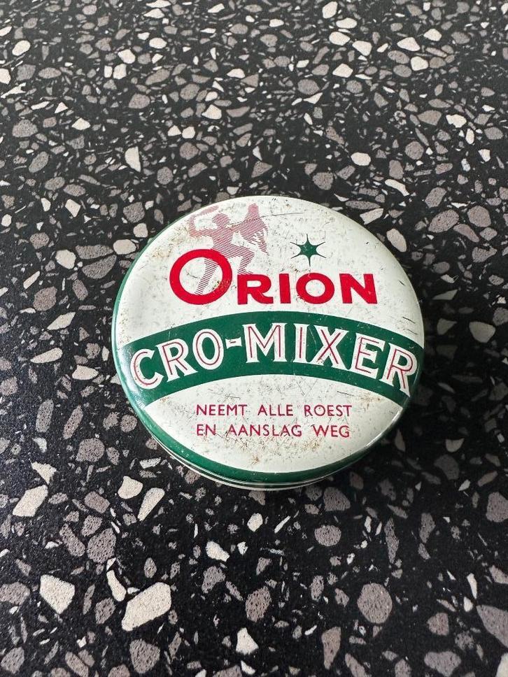 Mooi ORION CRO-mixer blikje. Groen / witte versie., Verzamelen, Merken en Reclamevoorwerpen, Gebruikt, Overige typen, Ophalen of Verzenden