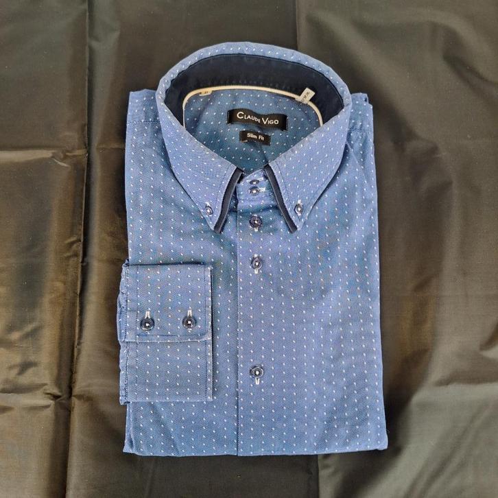 Heren overhemd lange mouw, XL, Kleding | Heren, Overhemden, Gedragen, Halswijdte 43/44 (XL), Blauw, Ophalen of Verzenden
