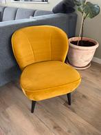 Fauteuil Sarah - Woood - okergeel - velvet/fluweel, Stof, Zo goed als nieuw, 50 tot 75 cm, Ophalen