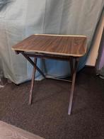 Vintage bijzet opklap tafeltje hout, Minder dan 55 cm, Zo goed als nieuw, Rechthoekig, Ophalen