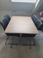 Uitschuifbare eettafel – houtlook, Ophalen, 100 tot 150 cm, Zo goed als nieuw, 150 tot 200 cm