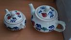 Boerenbont suiker-en theepot, Antiek en Kunst, Antiek | Servies compleet, Ophalen of Verzenden