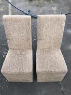 Twee Eetkamerstoelen, Taupe, Hoge rugleuning, Huis en Inrichting, Stoelen, Ophalen, Gebruikt, Overige kleuren, Twee