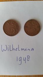 2 stuivers Wilhelmina 1948, Ophalen of Verzenden