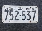 Kentekenplaat Ontario Canada 1960 nummerbord Nummerplaat, Ophalen of Verzenden, Gebruikt, Auto's