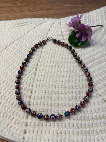 Collier cloisonnee kralen, een beauty! beschikbaar voor biedingen