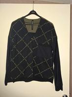 Zip73 travelstof blouse shirt maat l zwart groen, Zwart, Maat 42/44 (L), Zip73, Ophalen of Verzenden