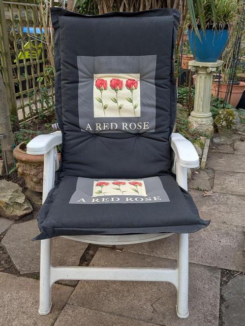 Tuinkussens Hartman zwart met rozen 6 stuks, Tuin en Terras, Tuinmeubel-accessoires, Nieuw, Ophalen