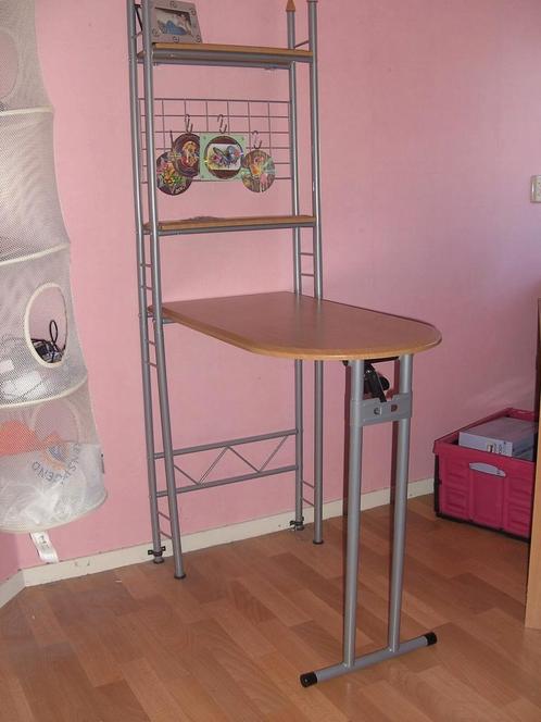 Inklapbare tafel met rek, Huis en Inrichting, Bureaus, Gebruikt, Bureau, Ophalen of Verzenden