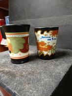 2 souvenirs bekers van gouds plateel in prima staat, Antiek en Kunst, Antiek | Keramiek en Aardewerk, Ophalen