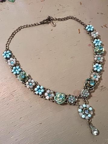 Vintage strass rhinestones ketting costume jewelry bohemian beschikbaar voor biedingen