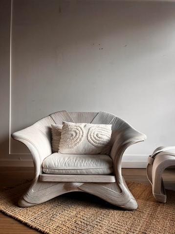 Betty Cobonpue Scultura rotan Fauteuil Mid century vintage beschikbaar voor biedingen