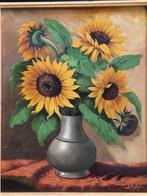 Huibert Schallenberg schilderij zonnebloemen op kan Broekman, Antiek en Kunst, Ophalen of Verzenden