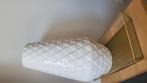 Hoge vaas met patroon met glazen bakje, Ophalen of Verzenden, Overige kleuren, Glas, 50 tot 75 cm