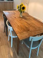Ruime eettafel met stoelen, Huis en Inrichting, Tafels | Eettafels, Ophalen, Gebruikt, 50 tot 100 cm, Vijf personen of meer