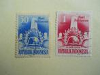 Indonesie 1955 Hari Pahlawan 50 Sen + 1 Rupiah gestempeld, Ophalen of Verzenden, Gestempeld, Zuidoost-Azië