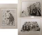 3 originele cartoons – chaos, politiek & macht, Antiek en Kunst, Ophalen of Verzenden