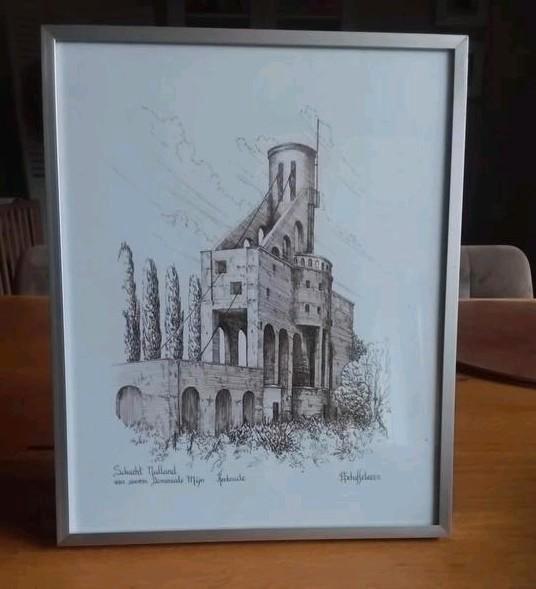 Schacht Nuland van voorm. Domaniale mijn KERKRADE 31 x 25 cm, Antiek en Kunst, Kunst | Tekeningen en Foto's, Ophalen of Verzenden
