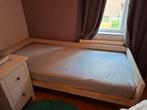 Eenpersoons houten bed, Ophalen, 90 cm, Eenpersoons, Wit