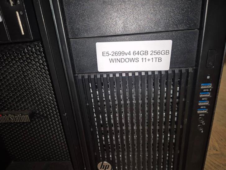 HP Z840 XEON E5 2699v4 64GB 256GB SSD 1TB HD WIN11, Computers en Software, Desktop Pc's, Gebruikt, 2 tot 3 Ghz, HDD, SSD, 64 GB of meer