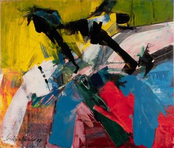 Jan te Wierik(1954)Acryl papier"Compositie Abstract" Ges Ged beschikbaar voor biedingen