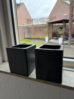 Bloempot antraciet 2 x, Tuin en Terras, Bloempotten, Rond, Ophalen of Verzenden, Aardewerk, Minder dan 40 cm