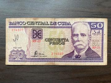 50 Pesos Cuba 2005 Bankbiljet P-123c #008 beschikbaar voor biedingen