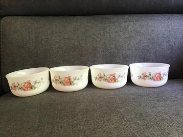 Acropal schaaltjes, 5 stuks, glas, bloemmotief, zeer goed beschikbaar voor biedingen
