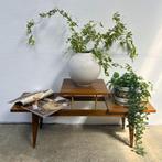 Vintage plantentafel met 3 etages in houtdessin met messing, Ophalen, Gebruikt, Onbekend, Onbekend