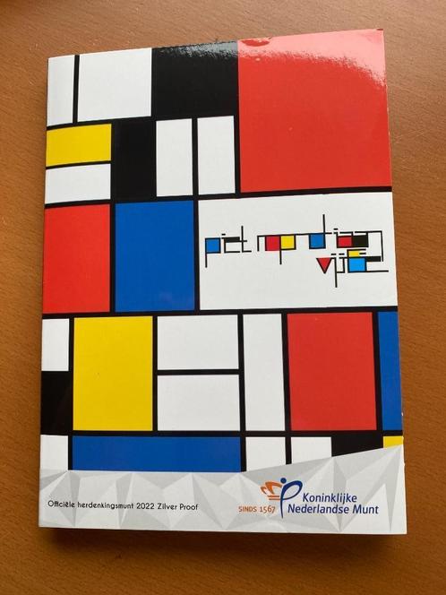 Piet Mondriaan Vijfje - 2022 - 5 Euro zilver proof, Postzegels en Munten, Munten | Nederland, Losse munt, Euro's, Zilver, Ophalen of Verzenden