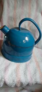 waterketel / waterkoker blauw emaille met gouden biesje, Antiek en Kunst, Ophalen of Verzenden
