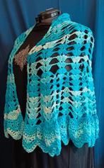 Gehaakte omslagdoek blauw, Kleding | Dames, Mutsen, Sjaals en Handschoenen, Handgemaakt, Ophalen of Verzenden, Nieuw, Sjaal