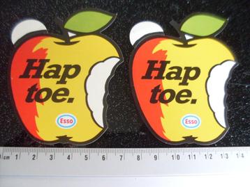 2x sticker Esso logo Hap toe. winkel shop appel beschikbaar voor biedingen