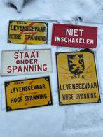 Oude P.N.E.M. Waarschuwingsborden Hoge Spanning, Ophalen of Verzenden