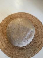 Vintage leren poef patchwork, Ophalen, Gebruikt, Leer, 50 tot 75 cm