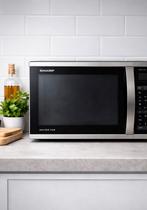 Sharp combimagnetron R-971INW – inverter, grill & hete lucht, Ophalen of Verzenden, Zo goed als nieuw, Hete lucht, Draaiplateau