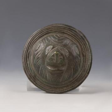 Uitzonderlijke Romeinse Phalera Leeuwenhoofd 1e/2e eeuw nC beschikbaar voor biedingen