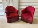 Vintage/ Boudoir fauteuils set rood, Ophalen
