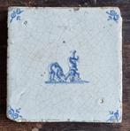 Antiek Delfts blauwe tegel kinderspel handstand, Antiek en Kunst, Antiek | Wandborden en Tegels, Ophalen of Verzenden