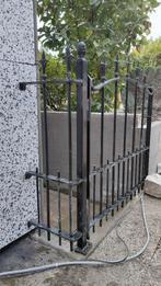 Oud stalen hek (poort) met hekpunten, Tuin en Terras, Ophalen, Met poort, Gebruikt, Sierhekwerk