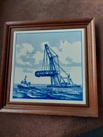Ingelijste Delftsblauwe tegel Smit International, Verzamelen, Scheepvaart, Ophalen of Verzenden