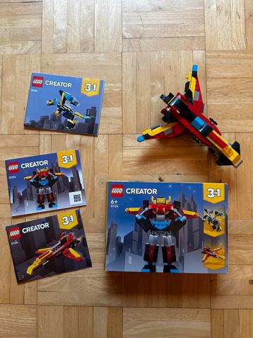 Complete Lego creator 3-in-1 robot, draak & straalvliegtuig beschikbaar voor biedingen