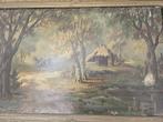 Schilderij met landschap en huisje, Antiek en Kunst, Ophalen