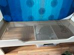 Eenpersoonsbed wit hout (incl bodem, matras, deken), Ophalen, 90 cm, Eenpersoons, Wit